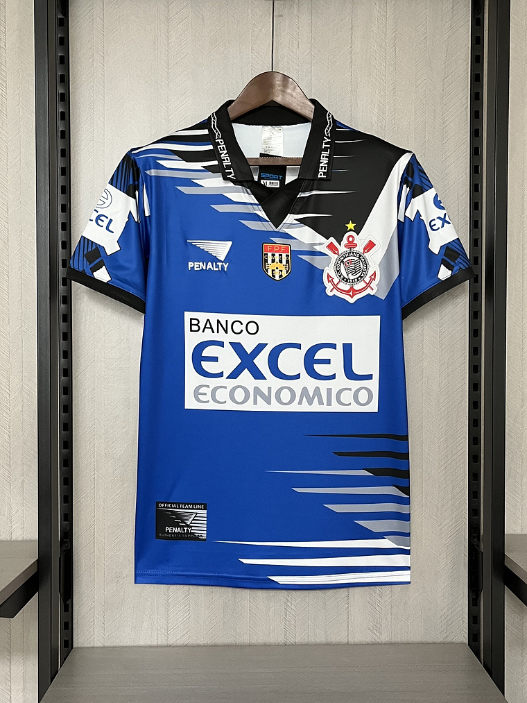 CAMISA RETRÔ DO CORINTHIANS - EXCEL ECONOMICO AZUL 1998 5