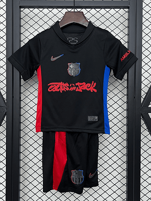 KIT INFANTIL DO BARCELONA 25/26 PRETO
