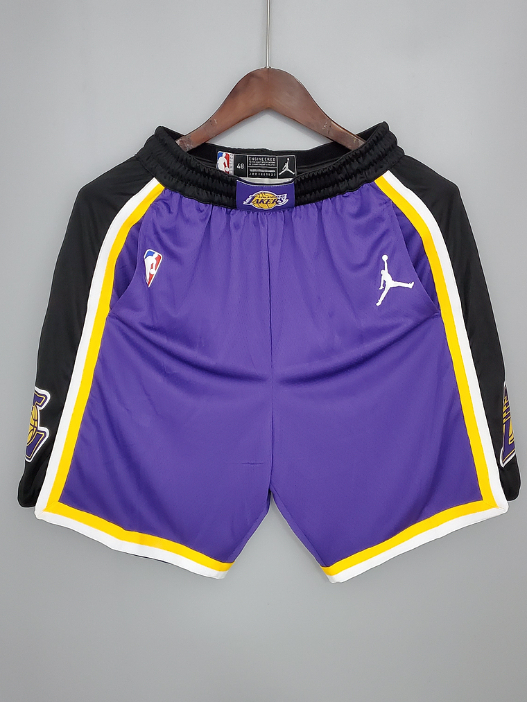 Shorts Los Angeles Lakers Purple Black Side NBA 1