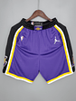 Shorts Los Angeles Lakers Purple Black Side NBA - Thumbnail 1