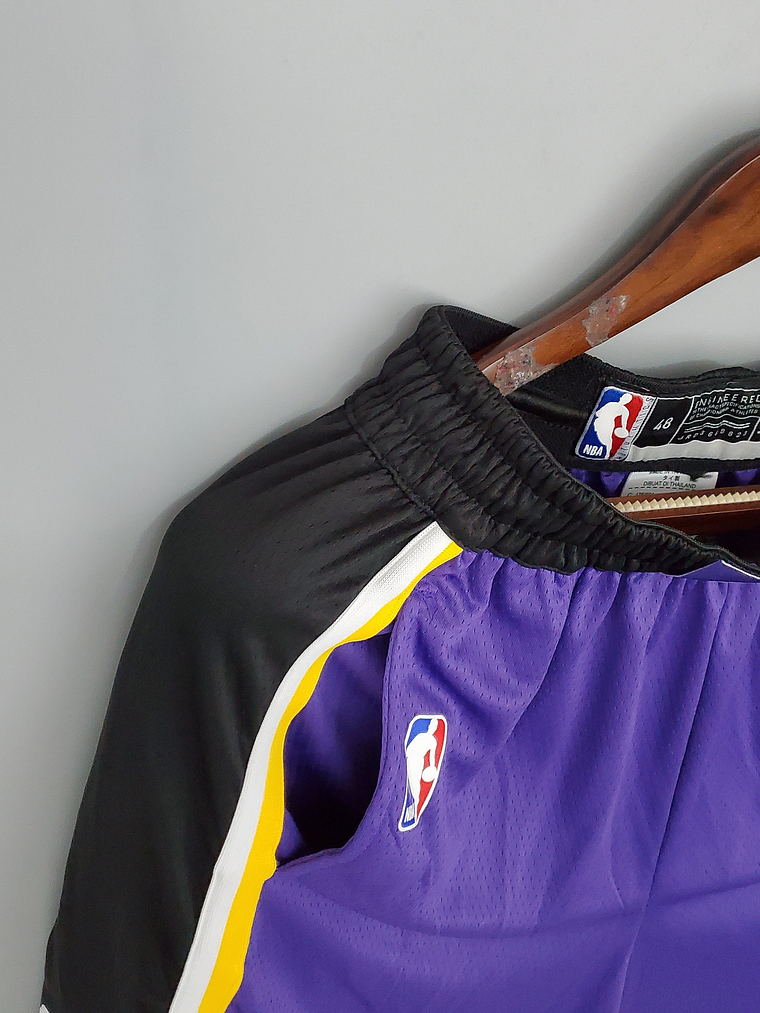 Shorts Los Angeles Lakers Purple Black Side NBA 3