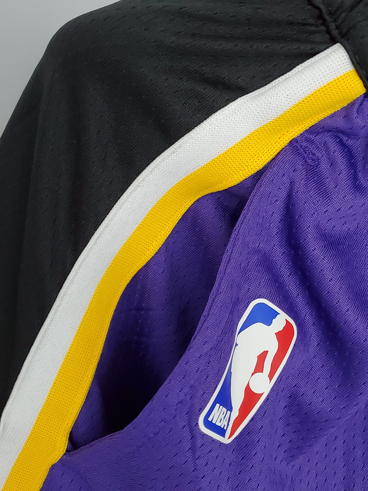 Shorts Los Angeles Lakers Purple Black Side NBA 6