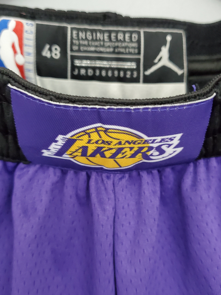 Shorts Los Angeles Lakers Purple Black Side NBA 8