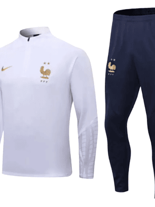 Conjunto de Treino Seleção França - Masculino - Branco