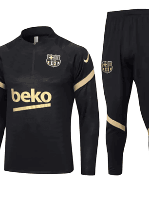 Conjunto de Treino Barcelona - Masculino - Preto