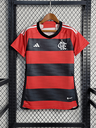 CAMISA FEMININA DO FLAMENGO 23/24 VERMELHO E PRETO