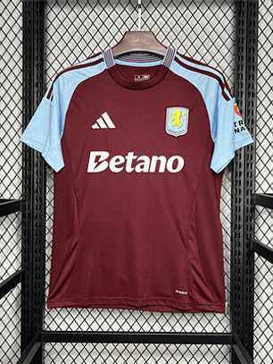 CAMISOLA DO ASTON VILLA 24/25 VERMELHO E AZUL