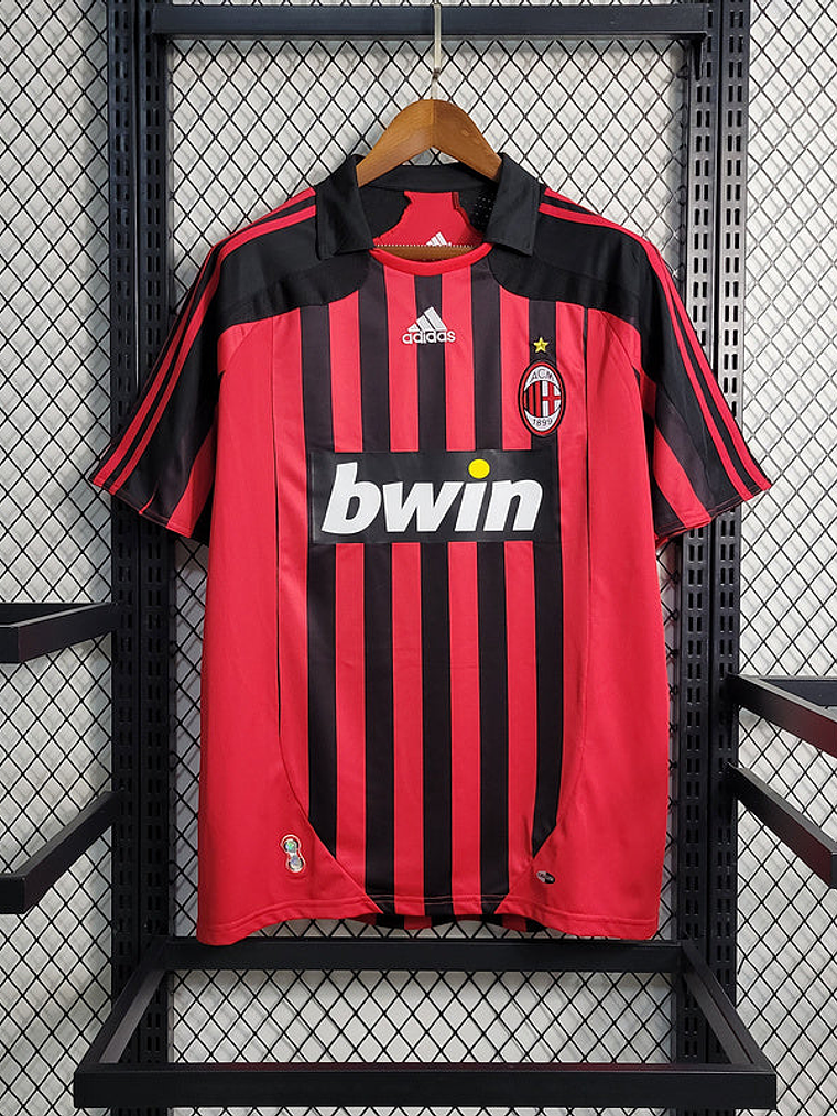 CAMISA RETRÔ DO MILAN 07/08 VERMELHO E PRETO 2
