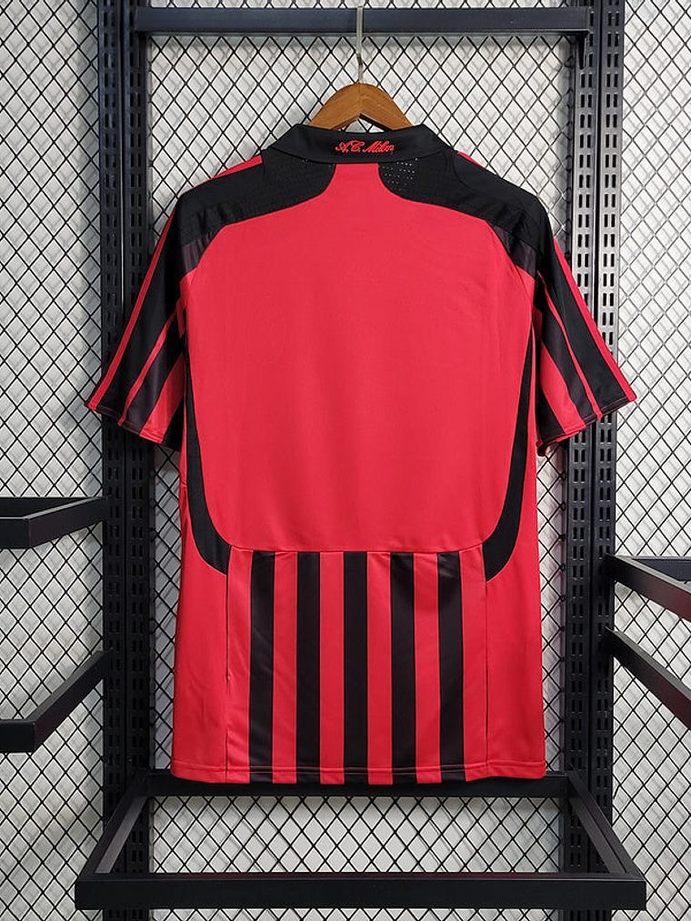 CAMISA RETRÔ DO MILAN 07/08 VERMELHO E PRETO 3
