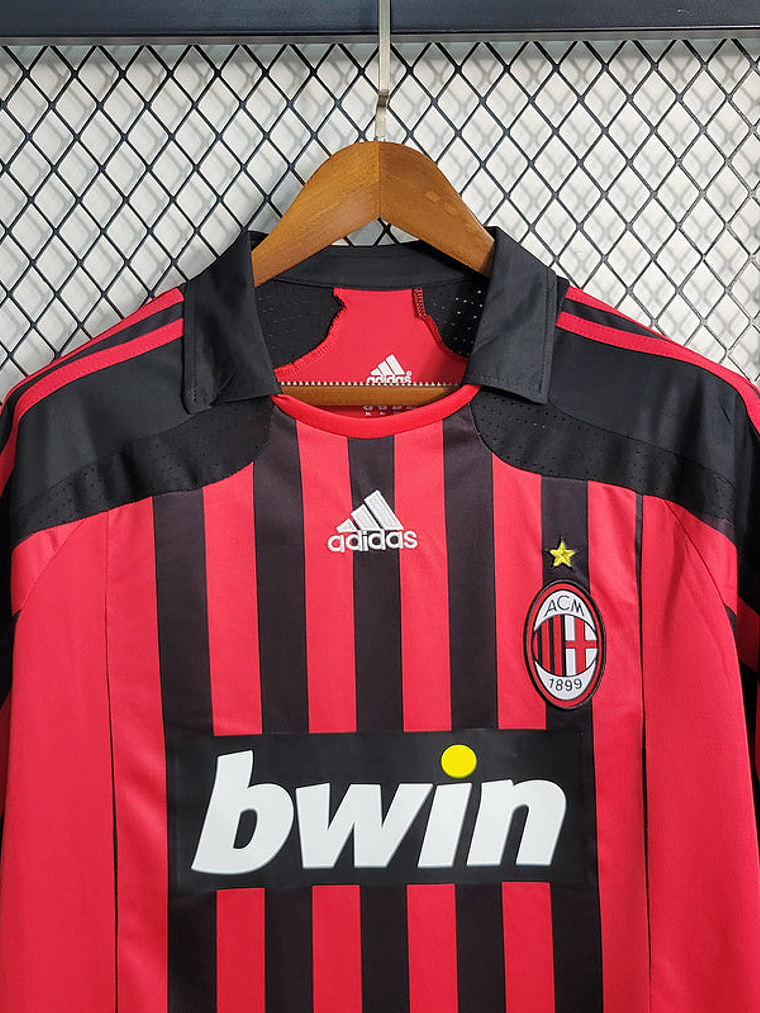 CAMISA RETRÔ DO MILAN 07/08 VERMELHO E PRETO 4