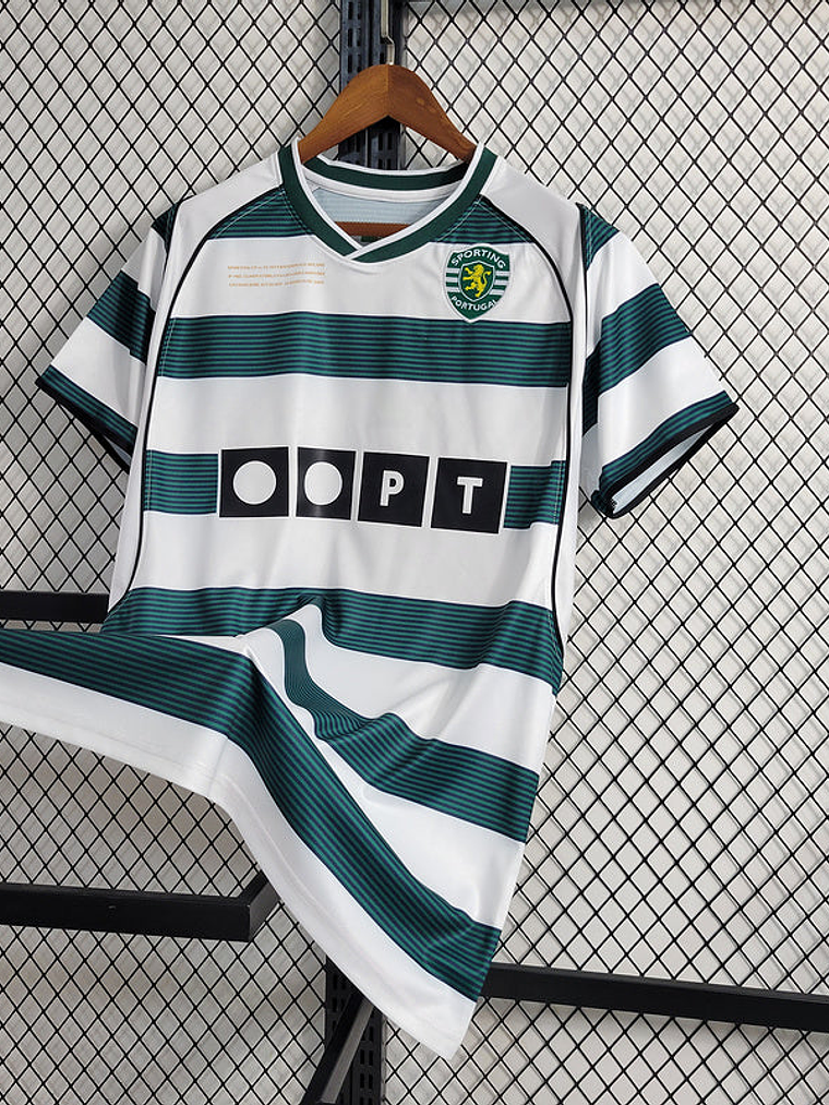 CAMISA RETRÔ DO SPORTING 01/03 BRANCO E VERDE 1