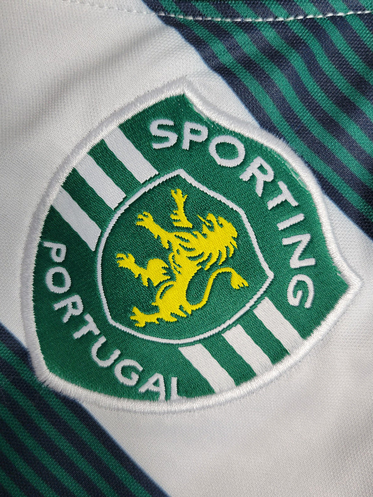 CAMISA RETRÔ DO SPORTING 01/03 BRANCO E VERDE 2