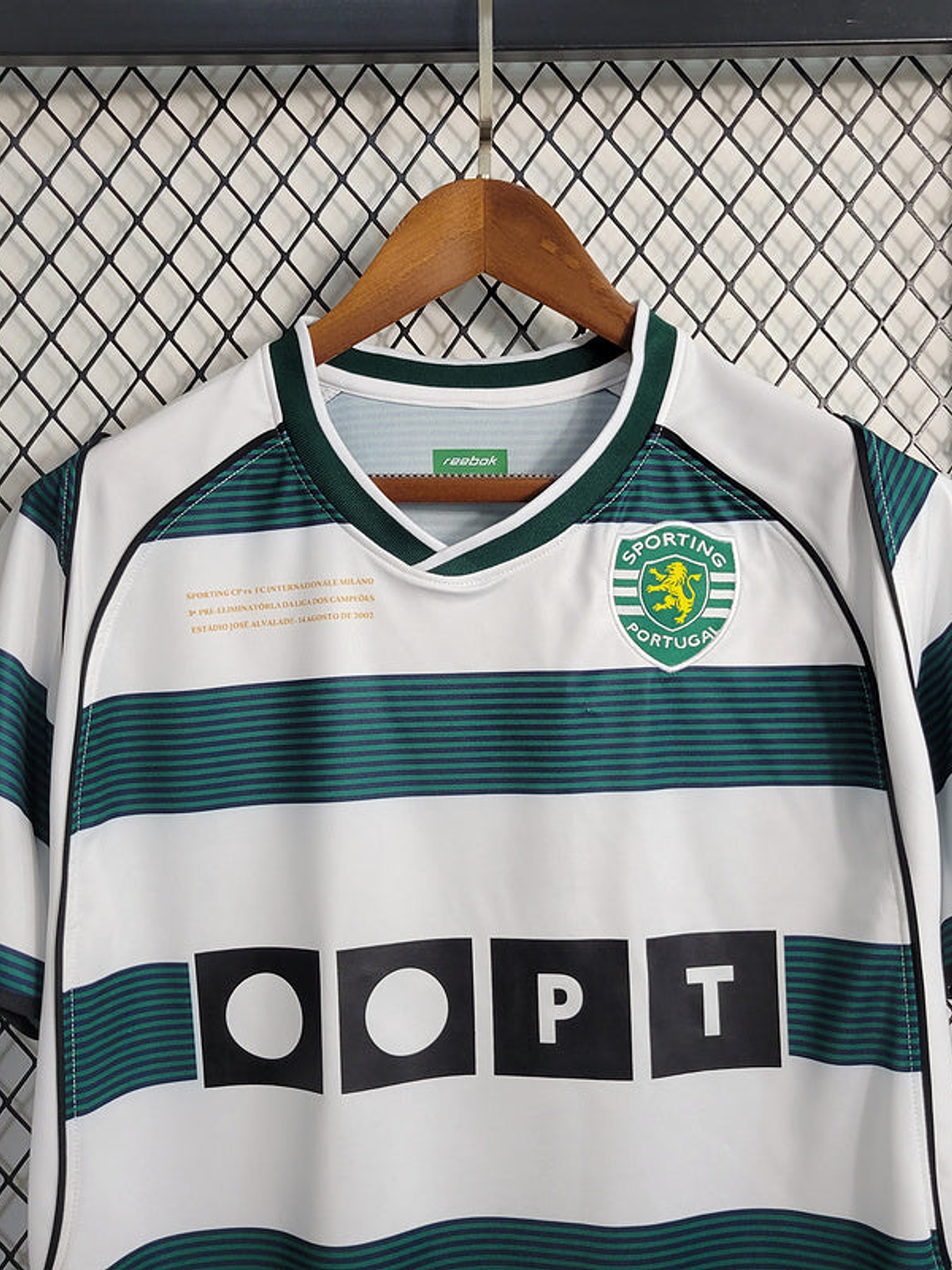 CAMISA RETRÔ DO SPORTING 01/03 BRANCO E VERDE 3