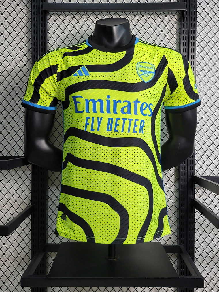 CAMISA VERSÃO PLAYER DO ARSENAL 23/24 VERDE NEON E PRETO 1