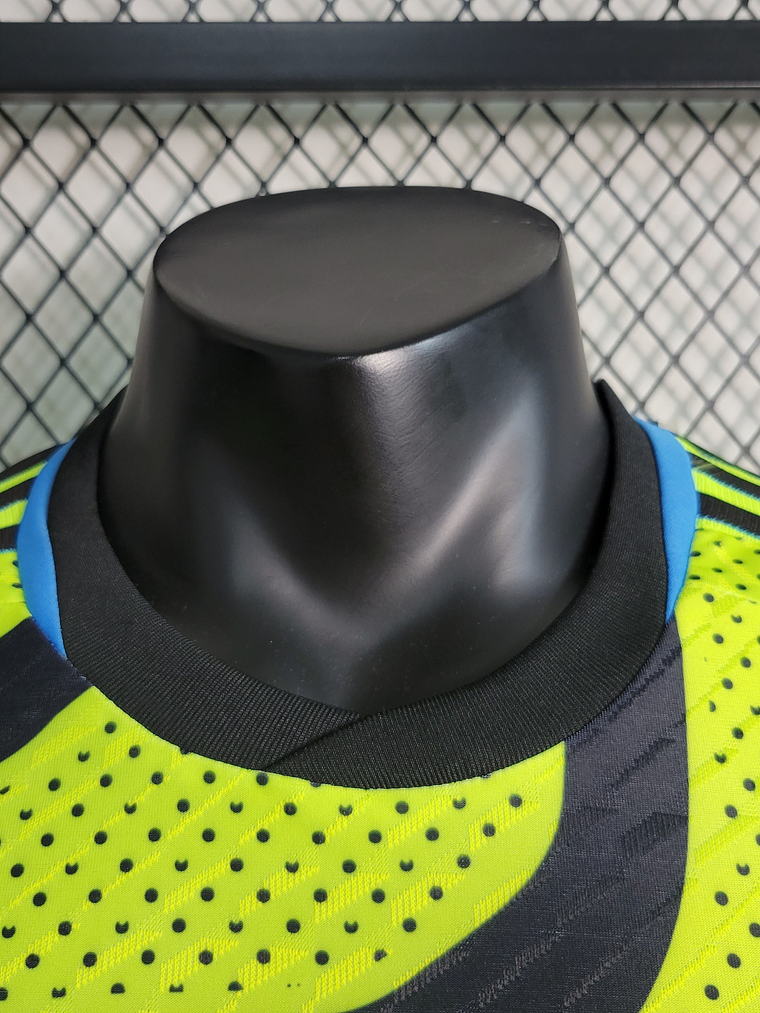 CAMISA VERSÃO PLAYER DO ARSENAL 23/24 VERDE NEON E PRETO 7