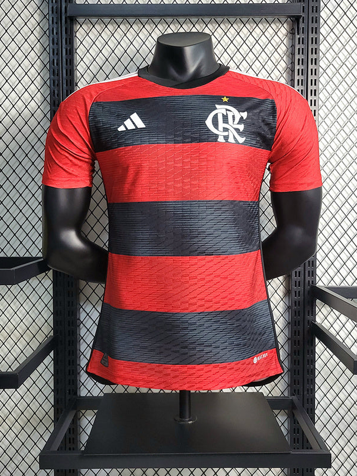 CAMISA VERSÃO PLAYER DO FLAMENGO 23/24 VERMELHO E PRETO 1