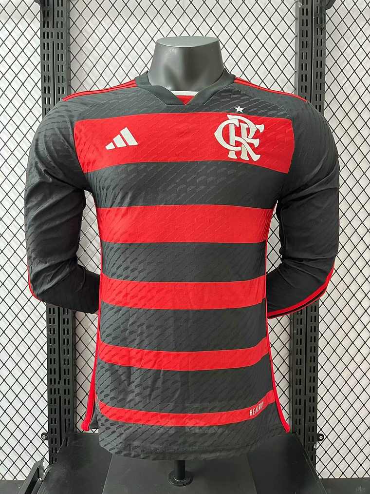 CAMISOLA MANGA LONGA DO FLAMENGO 24/25 VERMELHO E PRETO 1