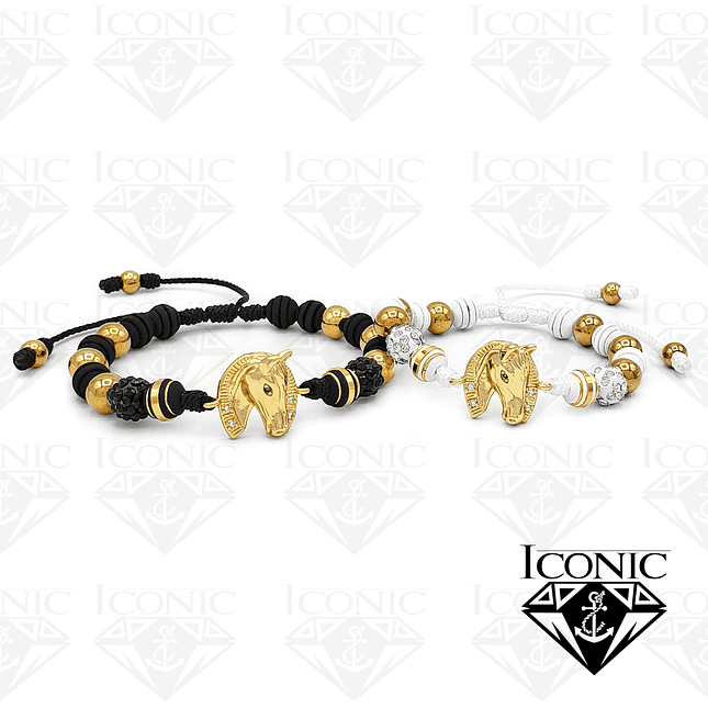 Pulseras para Parejas Caballo Neopreno Acero 1