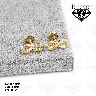 Topos Aretes Infinitos Oro Laminado 18k