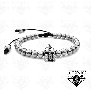 Pulsera con Acero y Casco Espartano