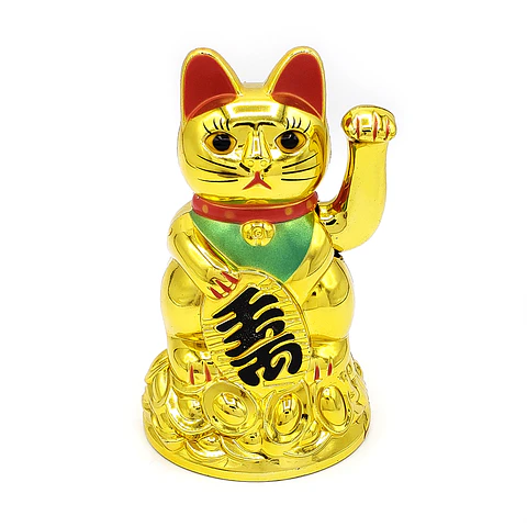 Maneki-Neko Gato Chino de la Fortuna Dorado