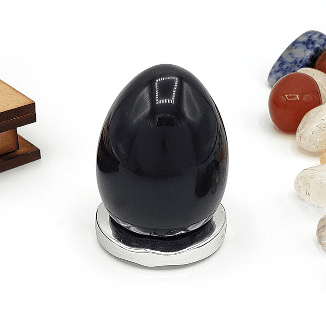 Huevo Yoni Piedra Obsidiana Negra 1