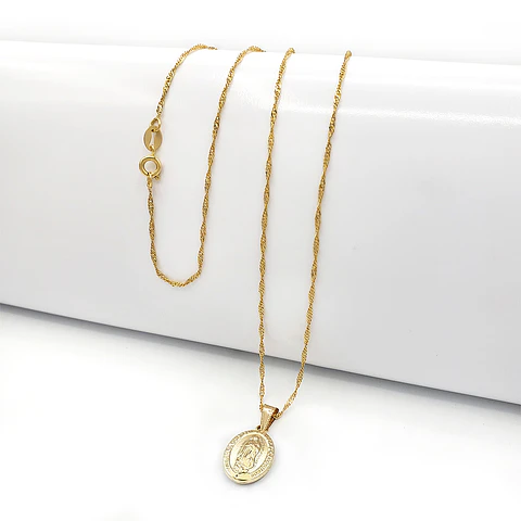 Cadena Virgen Guadalupe Oro Laminado 18k