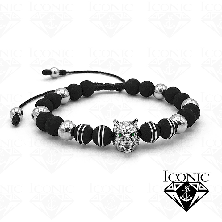 Pulsera con Neopreno Acero y Lobo