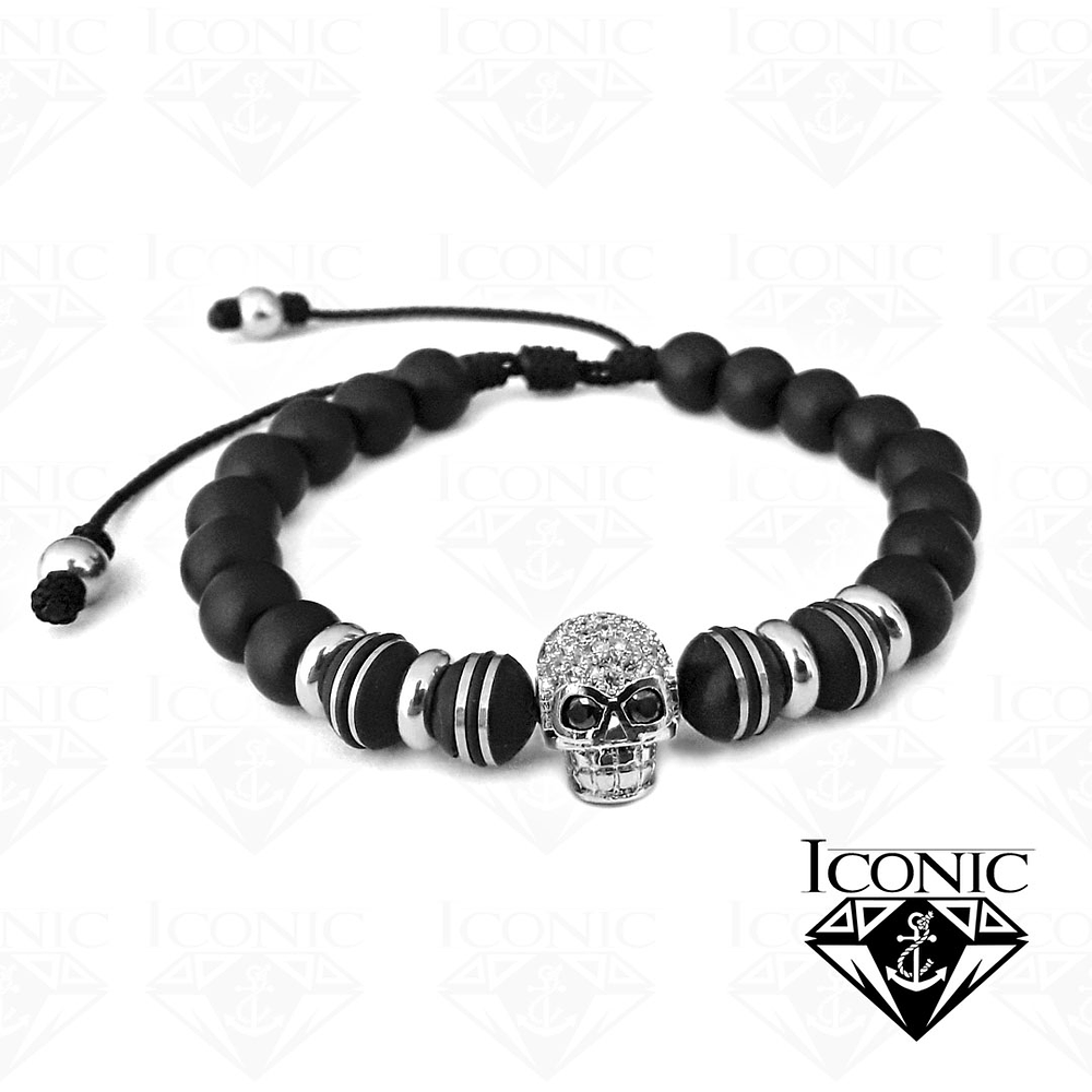 Pulsera con Neopreno Acero y Calavera