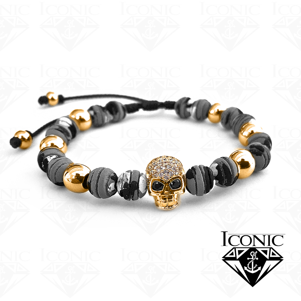 Pulsera con Neopreno Camuflado Acero y Calavera