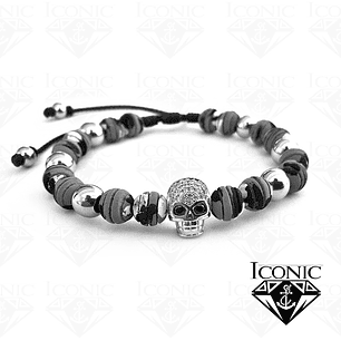 Pulsera con Neopreno Camuflado Acero y Calavera