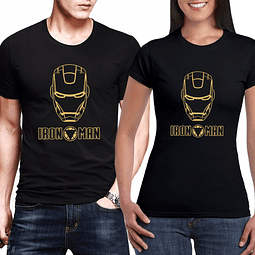 Par de Camisetas Iron Man Dorado para Pareja