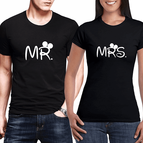 Par de Camisetas Mr - Mrs para Pareja