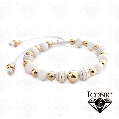 Pulsera con Neopreno y Oro Laminado 18K - BLANCO