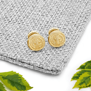 Topos Aretes San Benito Oro Laminado 18k
