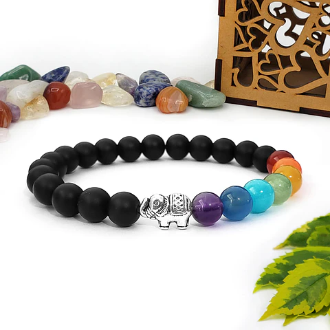 Pulsera 7 Chakras con Elefante 