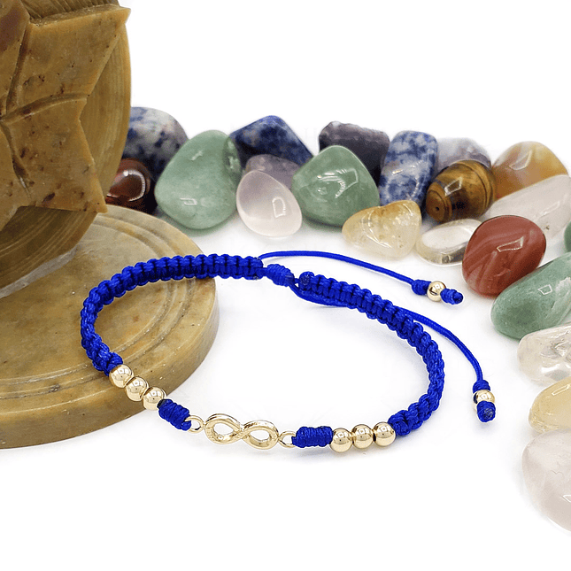 Pulsera Infinito Tejida Oro Laminado 18k 8