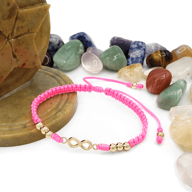 Pulsera Infinito Tejida Oro Laminado 18k 9