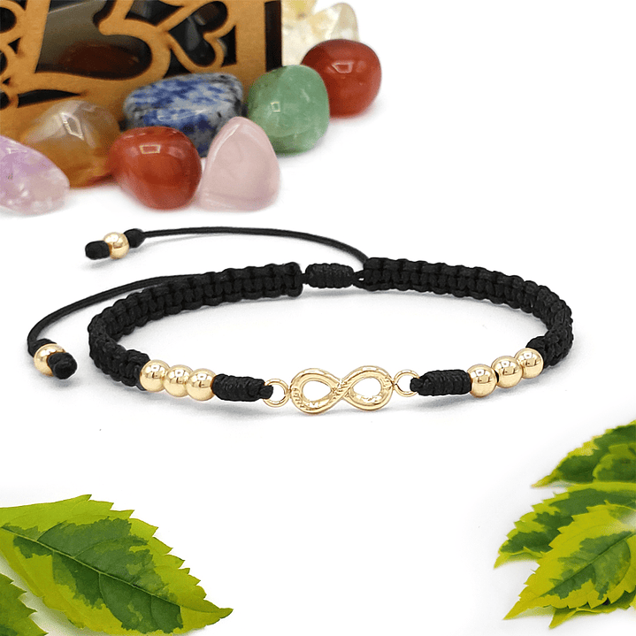 Pulsera Infinito Tejida Oro Laminado 18k 2