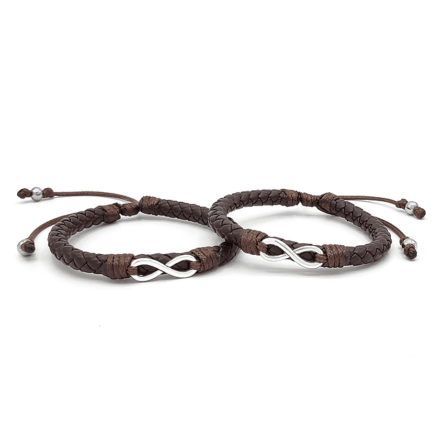 Pulseras Infinitos para Parejas Cuero Trenzado 2