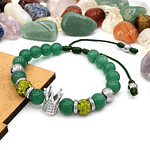 Pulsera Corona Piedra Jade Acero