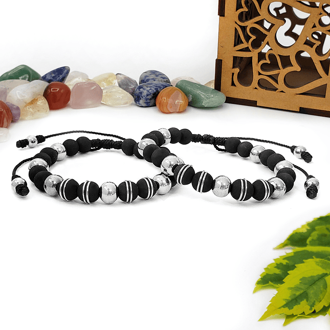 Pulseras para Parejas con Neopreno y Acero 2