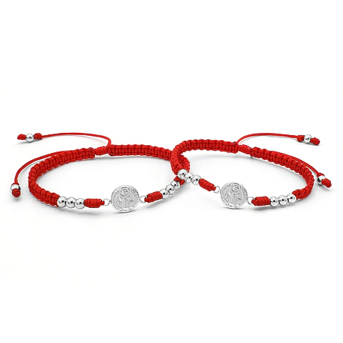 Pulseras para Parejas San Benito de Abad Plata Ley 925