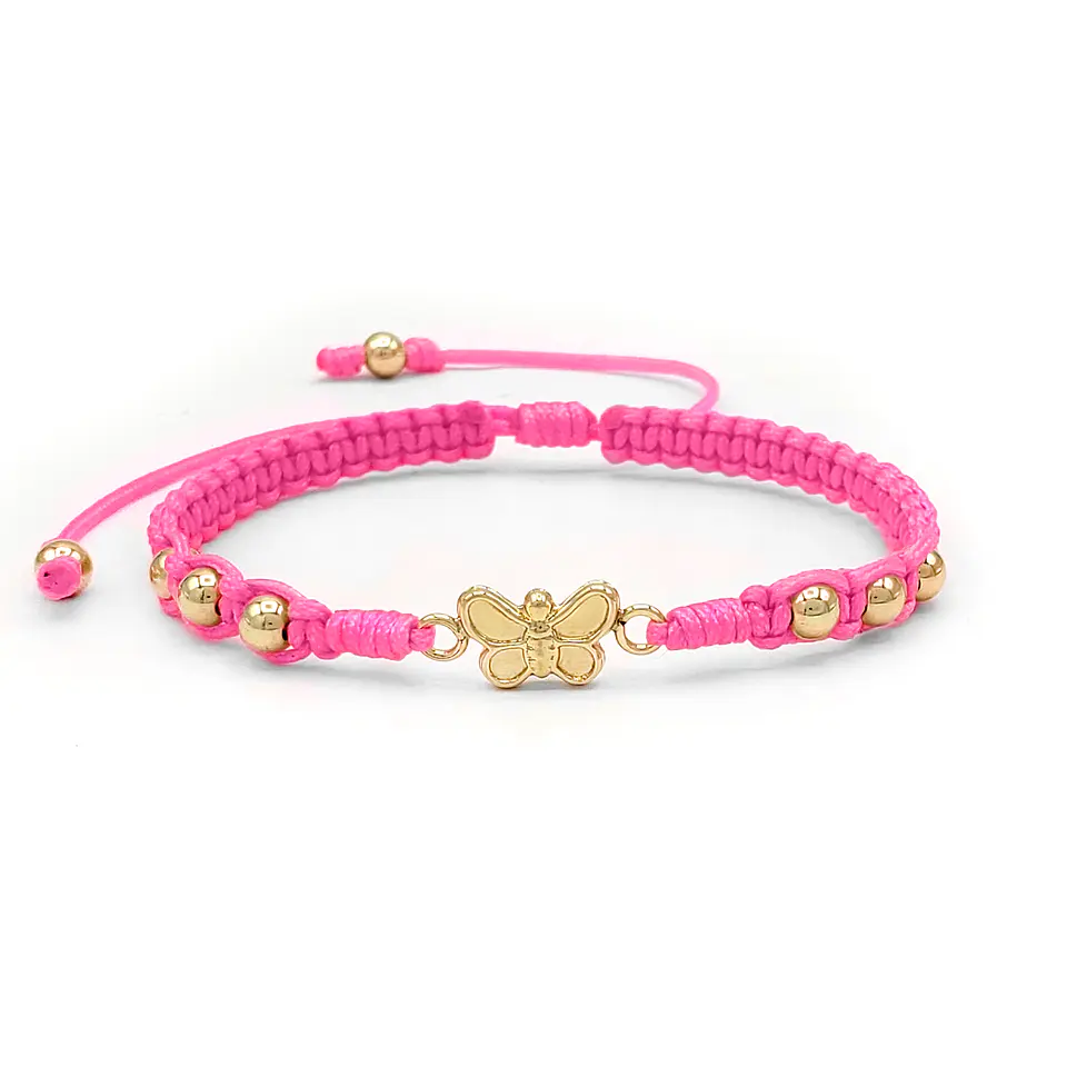 Pulsera Tejida Mariposa Oro Laminado 18k 1