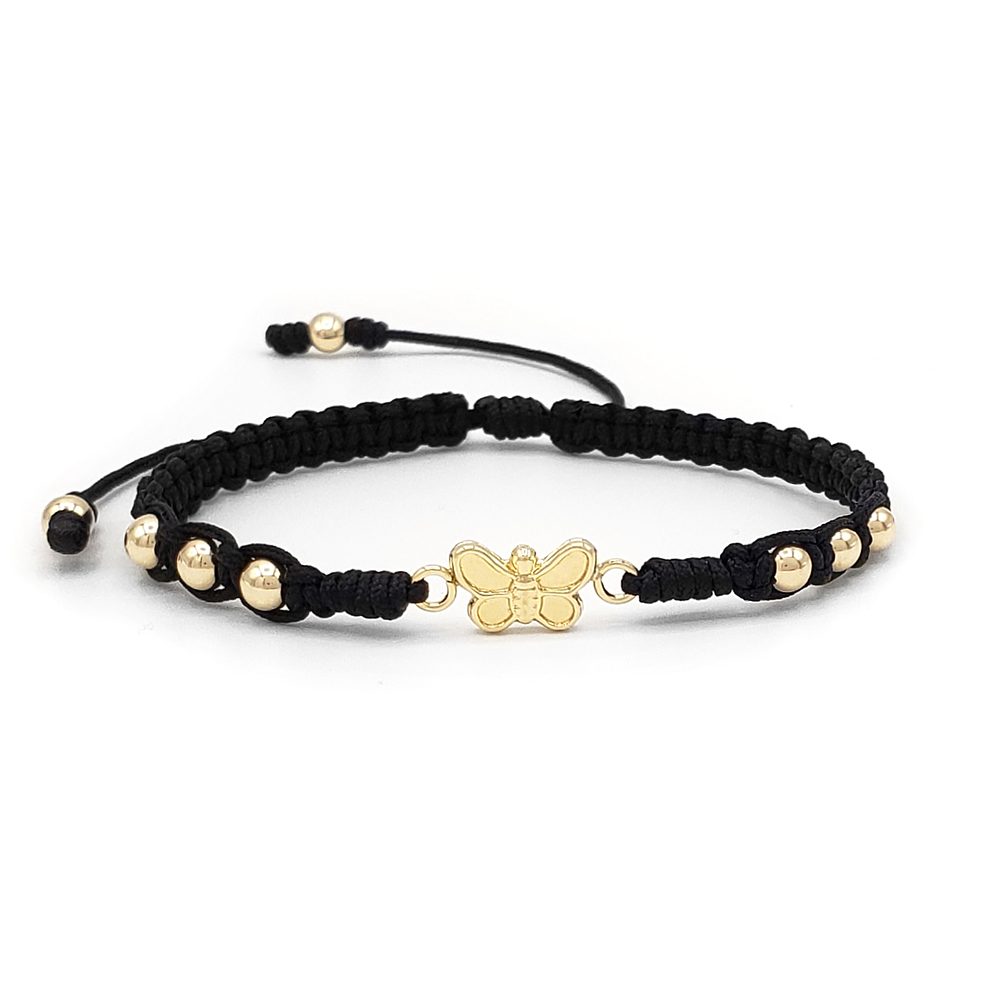 Pulsera Tejida Mariposa Oro Laminado 18k