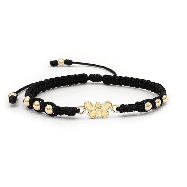 Pulsera Tejida Mariposa Oro Laminado 18k 3