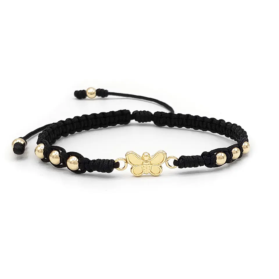 Pulsera Tejida Mariposa Oro Laminado 18k 3