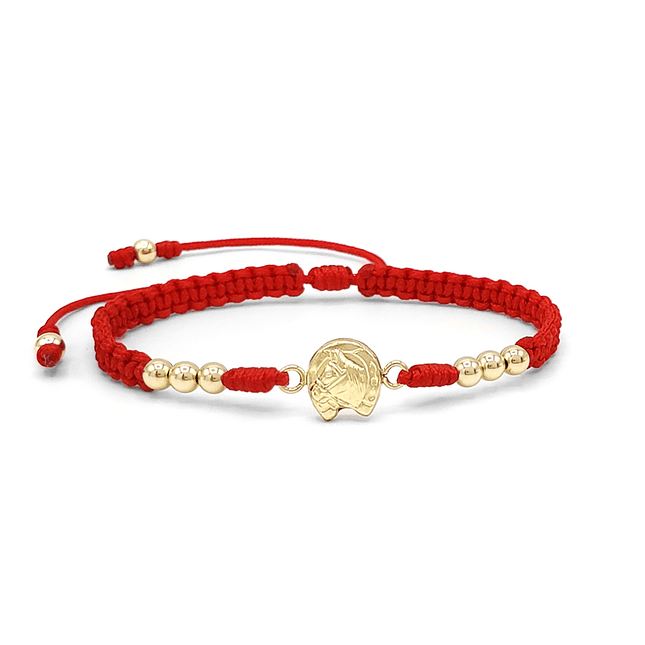 Pulsera Tejida con Caballo Laminado 18k 2