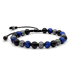 Pulsera Piedra Ojo de Tigre Ónix Hematita