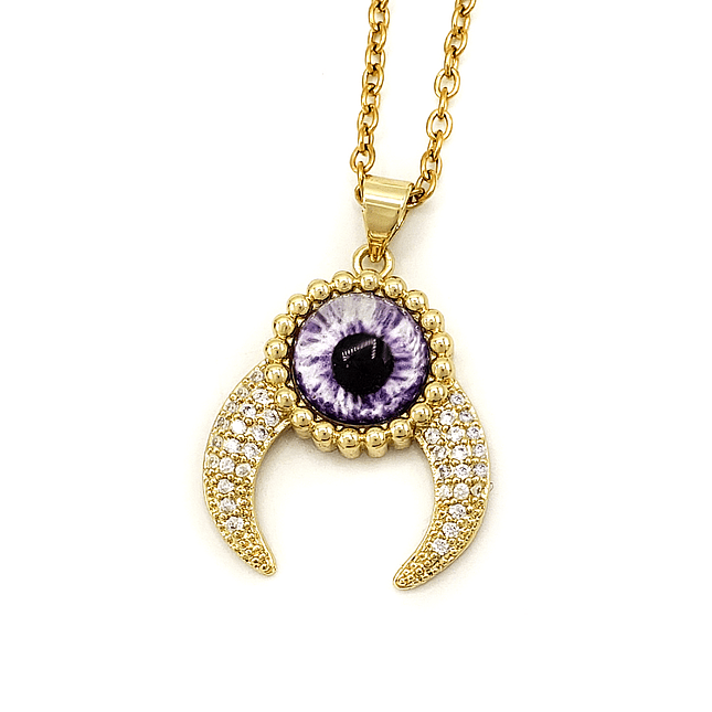 Cadena Acero Ojo Luna Cristales 2